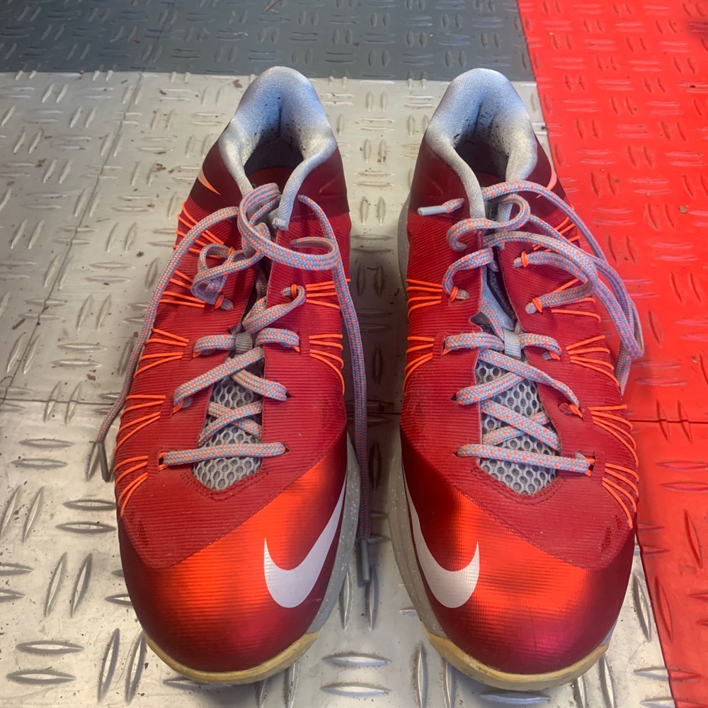 Metallic Red nike LeBron James sneakers